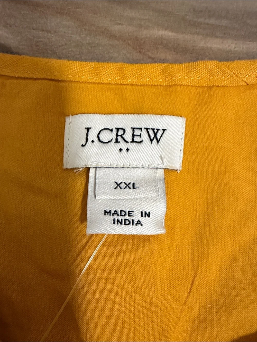 J.Crew Linen Top Sz XXL Yellow Floral Embroidery Sleeveless Tie Cottage Boho NWT